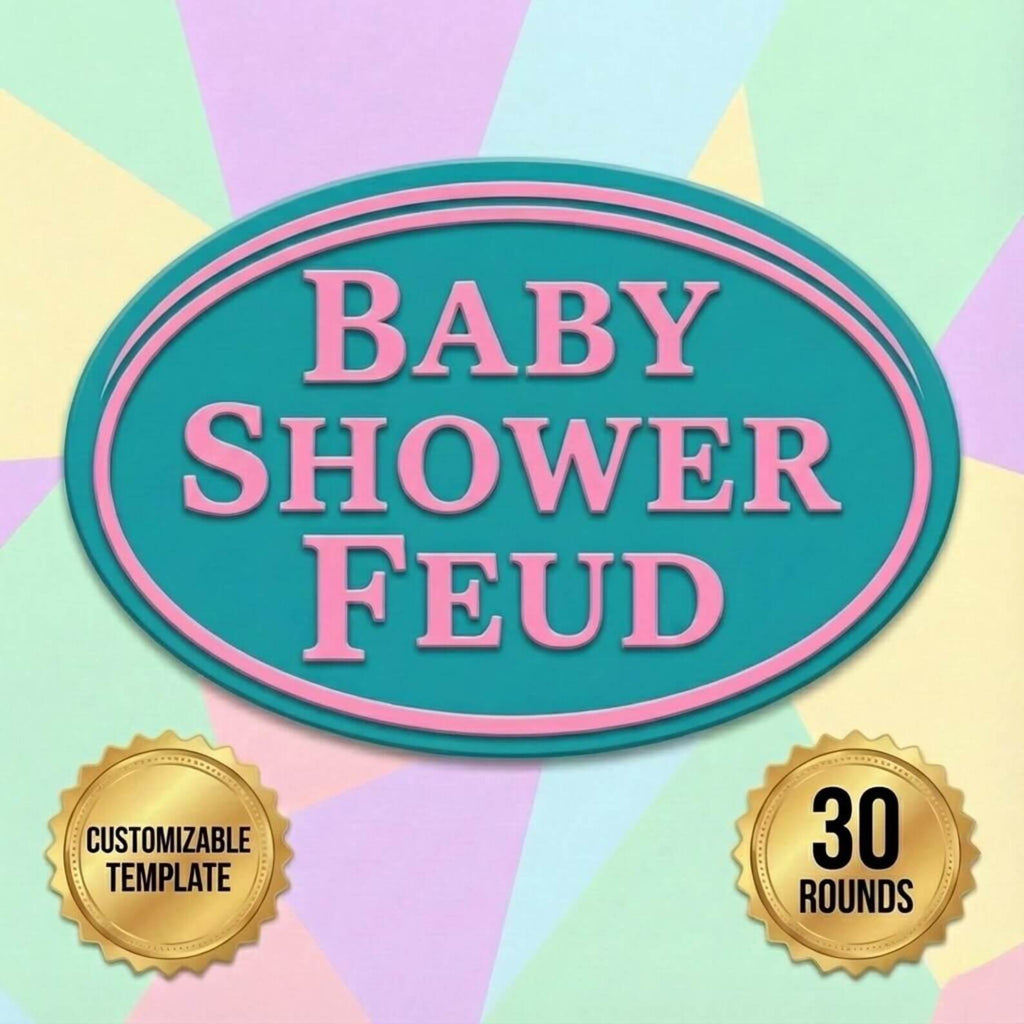 Baby Shower Feud Game PowerPoint | Baby Shower Game | Friendly Feud Style Baby Shower Game | Baby Shower Trivia Game PowerPoint | Baby Party
