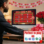 Player using the Valentine's Day Feud answer board on a desktop computer