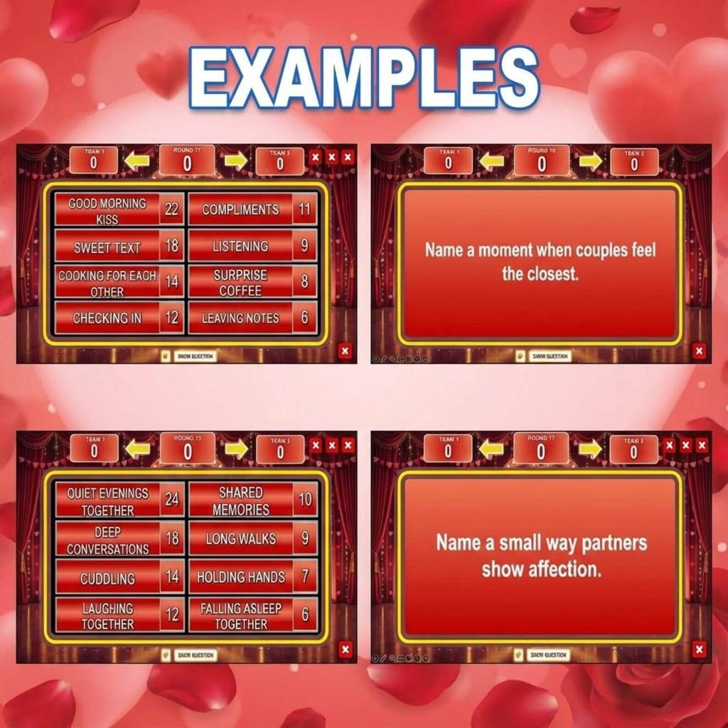 Valentine's Day Feud | Friendly Feud PowerPoint Game Automatic Scoreboard | PC Mac and iPad Compatible | Fun Game | Virtual Party | Romantic