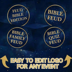 Four editable Bible-themed title and logo examples for the game