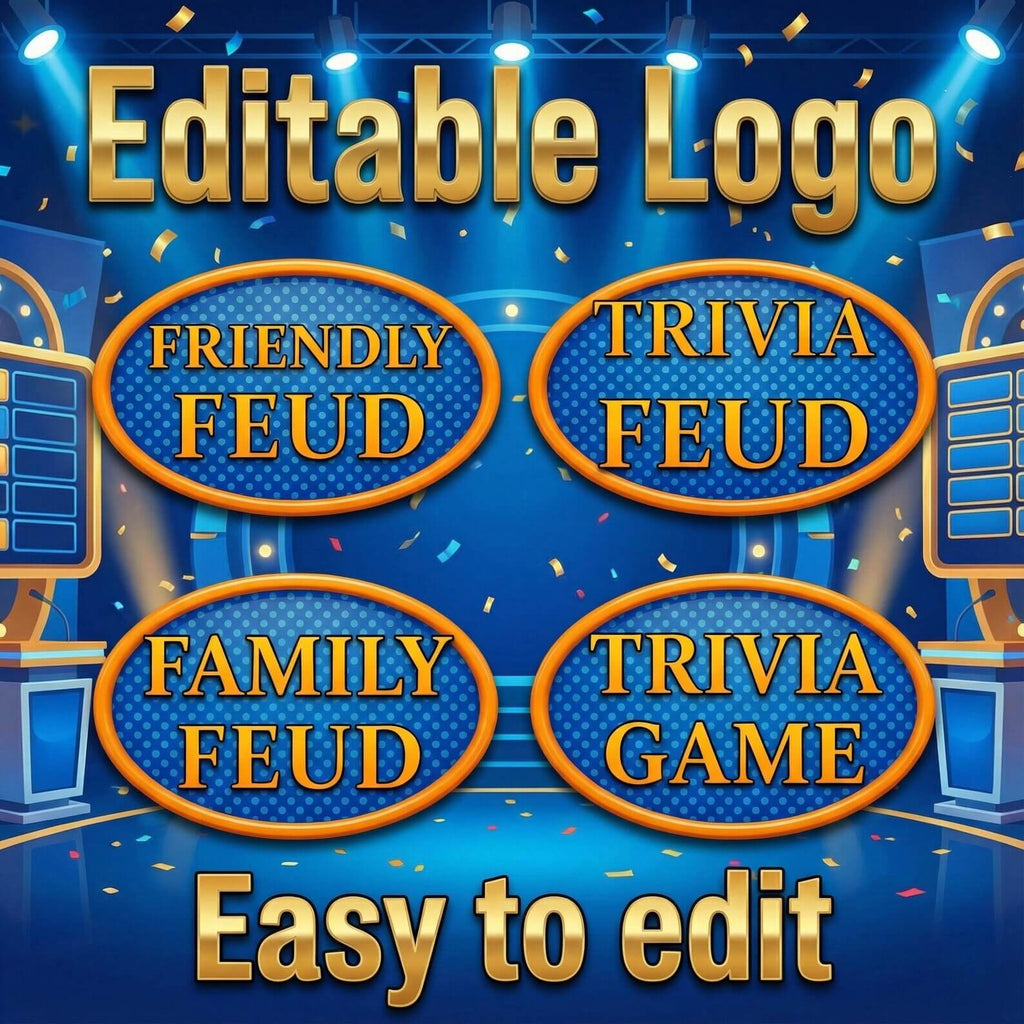 Fast Money Feud Template | Party Game with Automatic Score | Editable Feud Quiz Game | Friendly Feud Style | Feud Family Game