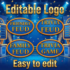 Four editable title and logo examples for the Fast Money game