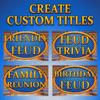 Four editable title examples for the Friendly Feud PowerPoint template