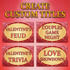 Four editable romantic title examples for the Valentine's Day game
