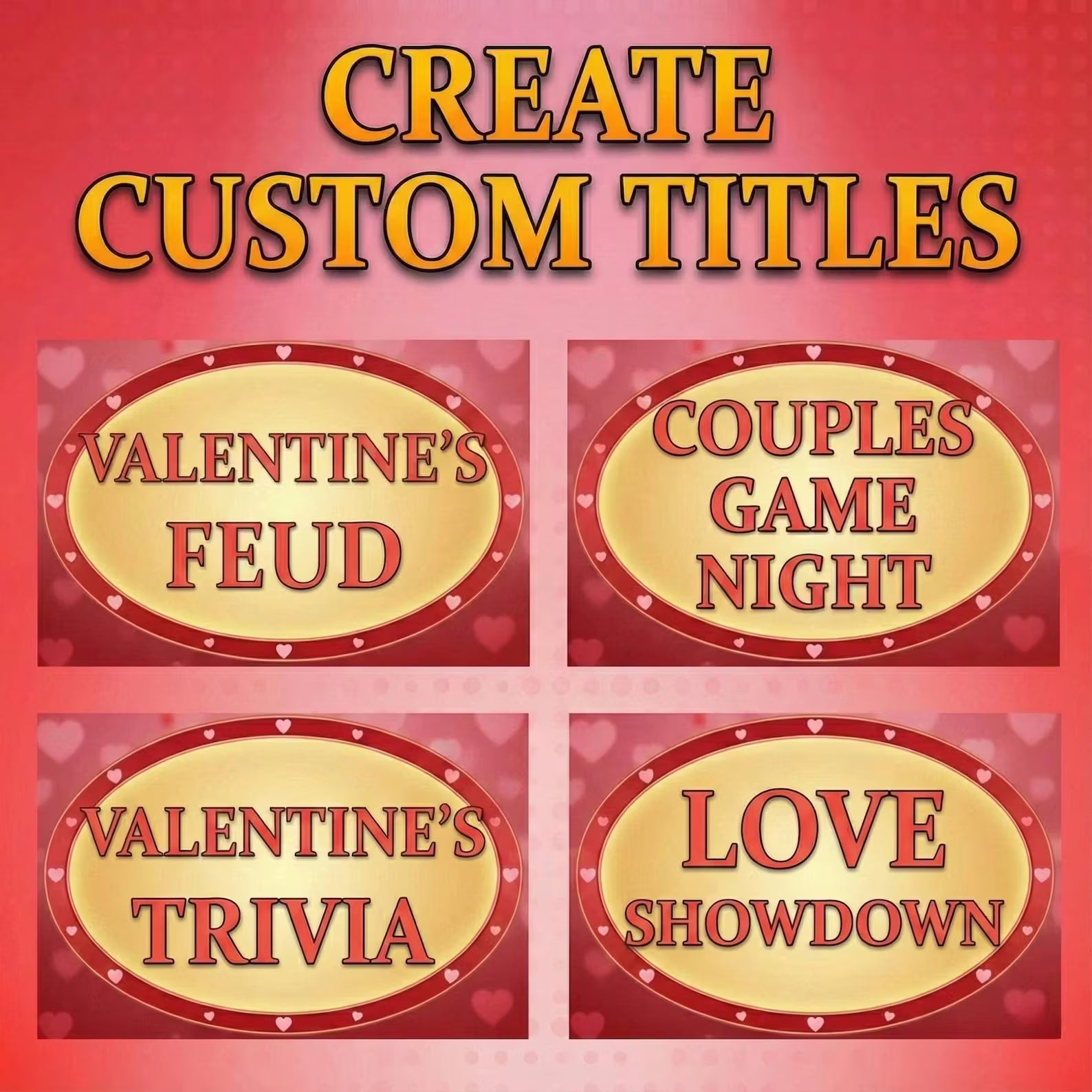 Valentine's Day Feud | Friendly Feud PowerPoint Game Automatic Scoreboard | PC Mac and iPad Compatible | Fun Game | Virtual Party | Romantic