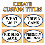 Four editable title examples for the What Am I PowerPoint riddle game