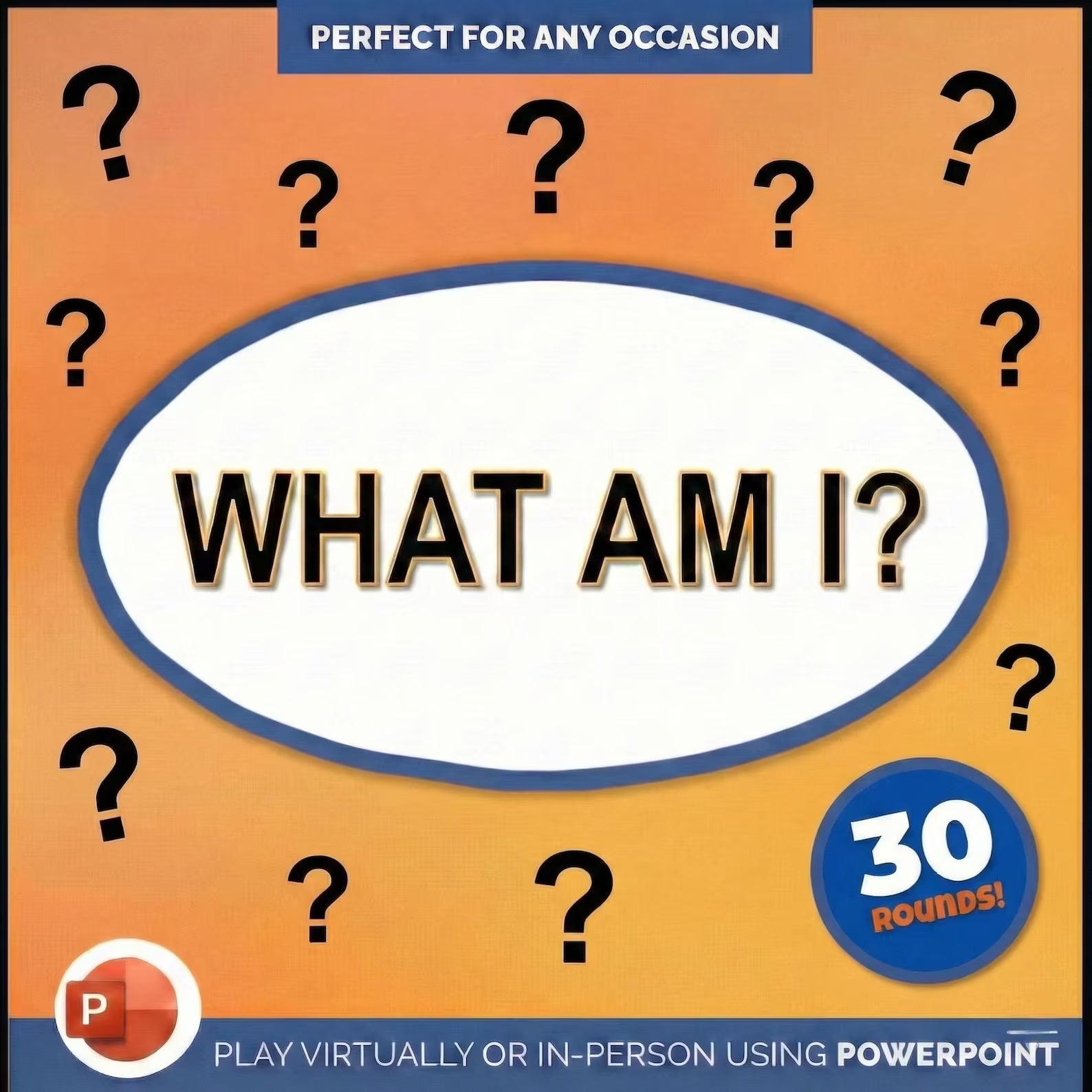 Riddle Game | Riddle Trivia | What Am I Type Game | PowerPoint Game | PC Mac iPad Compatible | Virtual Party | Game Night