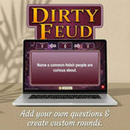 Laptop showing an editable Dirty Feud survey question