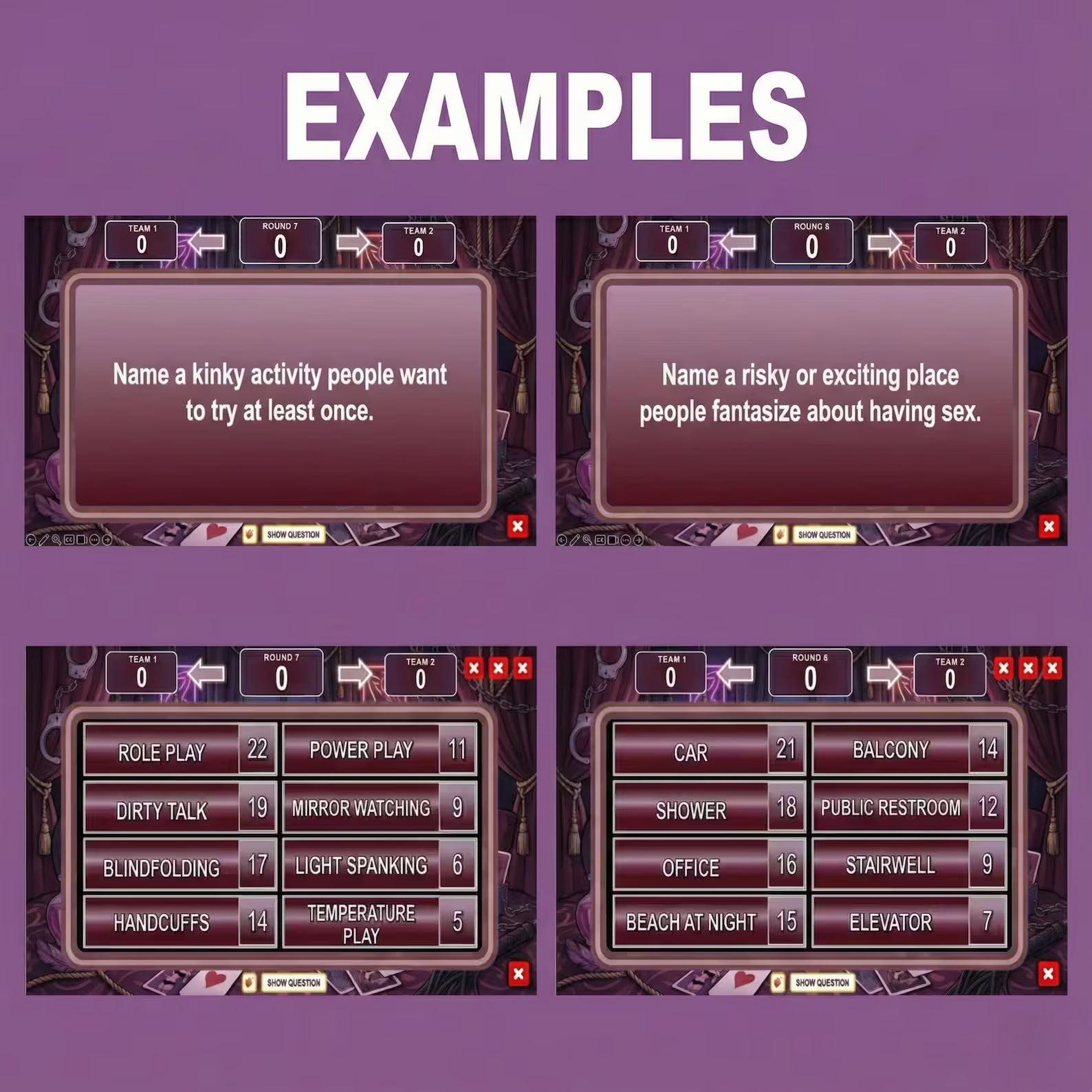 Valentine Dirty Feud | Adults Only Game | Dirty Feud Trivia | Trivia Night | Party Game | Powerpoint Game Editable | Friendly Feud