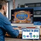 Player running the Fast Money round on a laptop computer