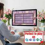 Player using the Mother's Day Feud answer board on a desktop computer