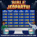 Bible Jeoparty PowerPoint Game | Church Trivia Game | Christian Bible Quiz Game | Bible Study Activity | Jeopardy Party Game | Bible Trivia