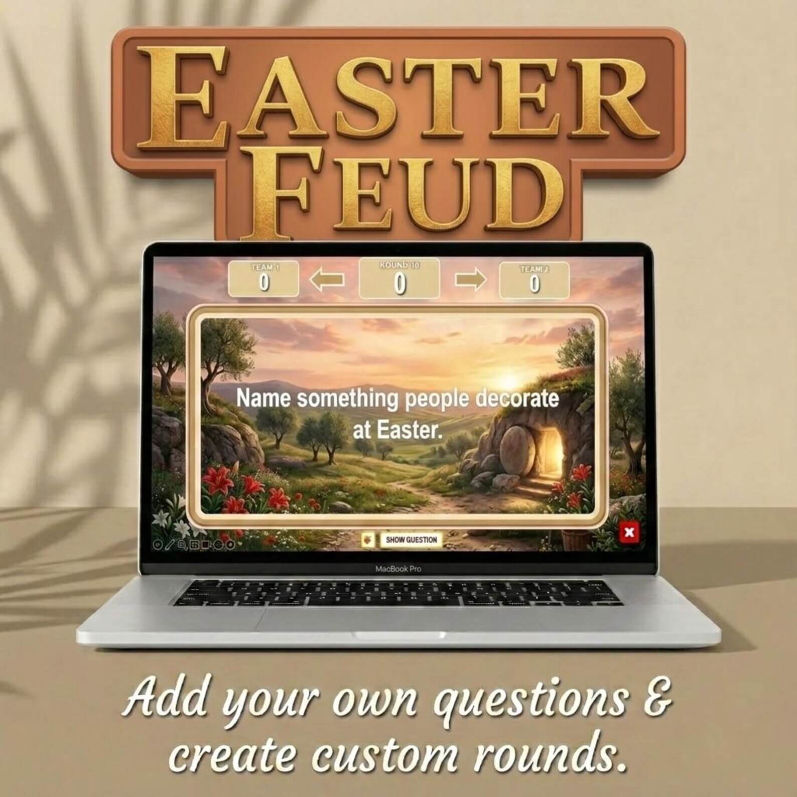 Friendly Feud Easter Edition Party Game | Easter Family Feud Style Game | Easter Game Night | PowerPoint Trivia Game for Adults
