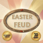 Easter Feud customizable template cover with 30 rounds
