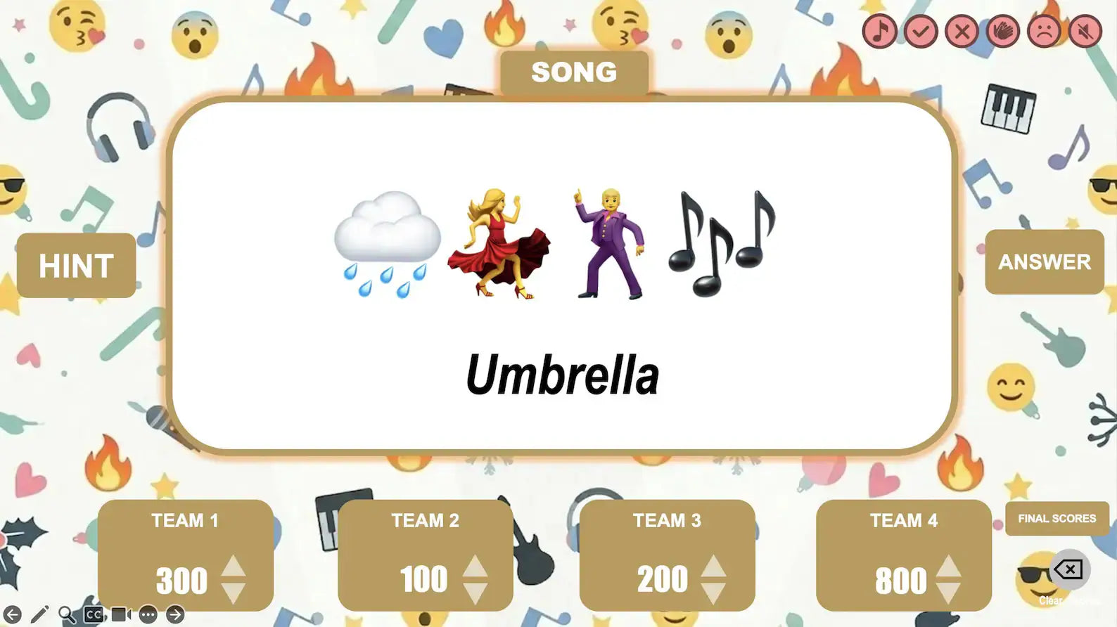 Guess The Song Emoji Game | Music Trivia Party Game | PowerPoint Game Night | Emoji Song Quiz | Printable Party Game | Name That Song Emoji