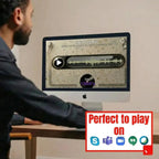 Player viewing a song waveform round from Name That Tune on a desktop computer