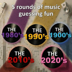 Name That Tune decade categories from the 1980s through the 2020s