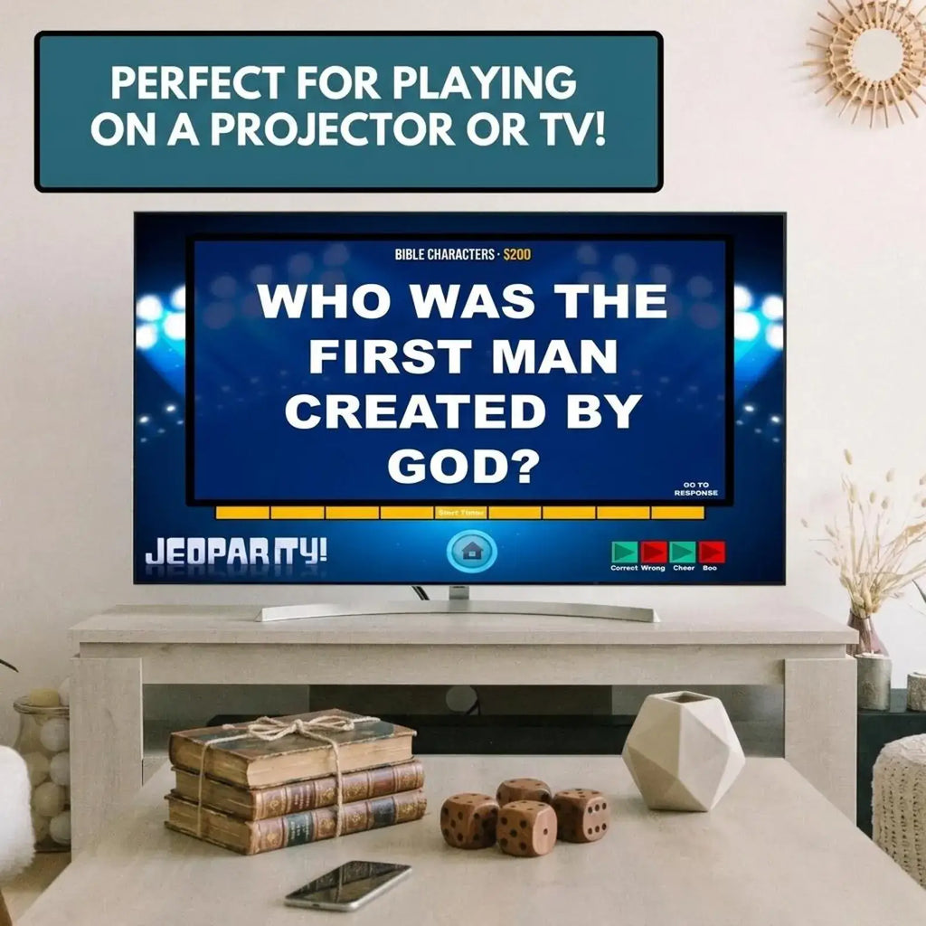 Bible Jeoparty PowerPoint Game | Church Trivia Game | Christian Bible Quiz Game | Bible Study Activity | Jeopardy Party Game | Bible Trivia