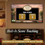 Easter Feud final score screen displayed on a living room television