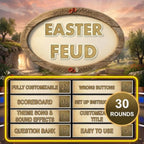 Easter Feud game cover with customizable features and a 30-round badge