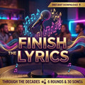 Finish The Lyrics Game PowerPoint | Music Trivia Party Game | Guess The Song Lyrics | 30 Songs 6 Rounds | Decades Music Quiz | Party Game