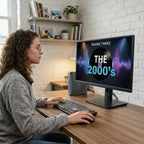 Player viewing the 2000s round of Finish the Lyrics on a desktop computer