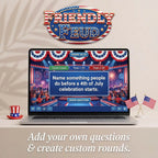 Laptop showing a customizable 4th of July survey question and answer board