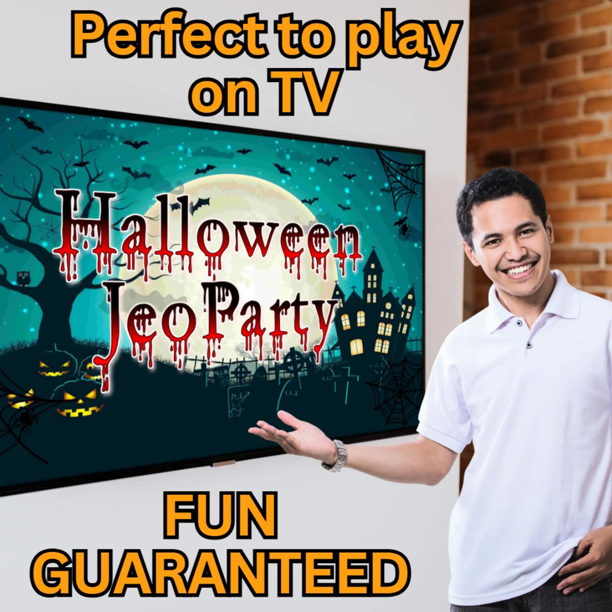 Halloween Jeoparty Powerpoint Game | Editable Halloween Jeopardy Game | Games for Halloween | Zoom Games | Halloween Games for Zoom