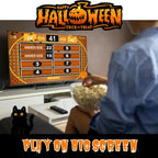 Halloween Feud answer board displayed on a large screen