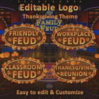 Four editable Thanksgiving title and logo examples for the game