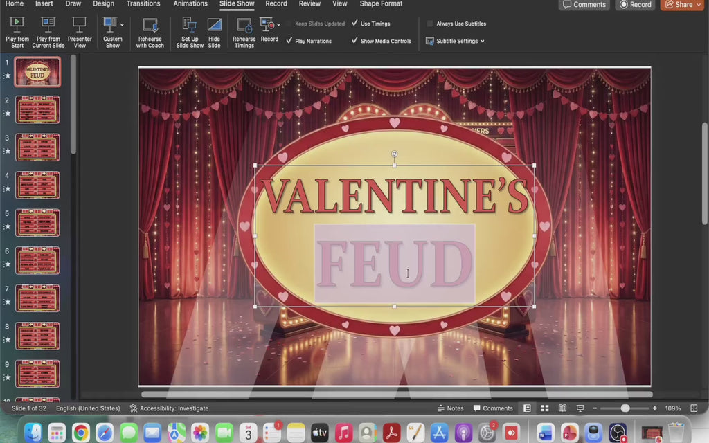 Valentine's Day Feud | Friendly Feud PowerPoint Game Automatic Scoreboard | PC Mac and iPad Compatible | Fun Game | Virtual Party | Romantic