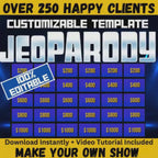 Gameplay preview video for Customizable Jeopardy PowerPoint Template, showing the downloadable PowerPoint game in use