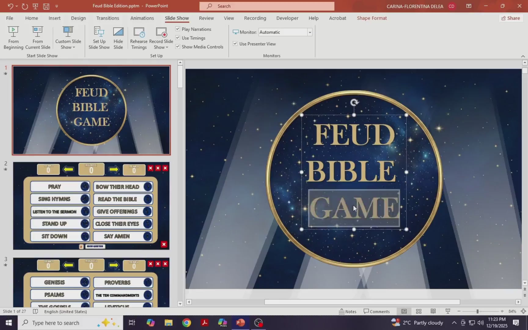 Feud Bible Edition | Church Group Game | Christian Family Feud Style | Bible Trivia PowerPoint | Youth Group Activity